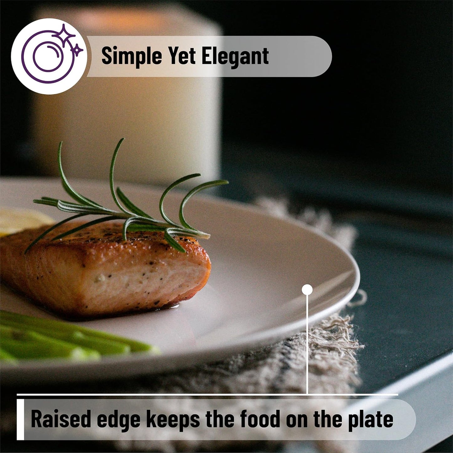 BTaT- White Porcelain Dinner Plates, Set of 6, 10.5 Inch, White Dishes, Porcelain Dinner Plates