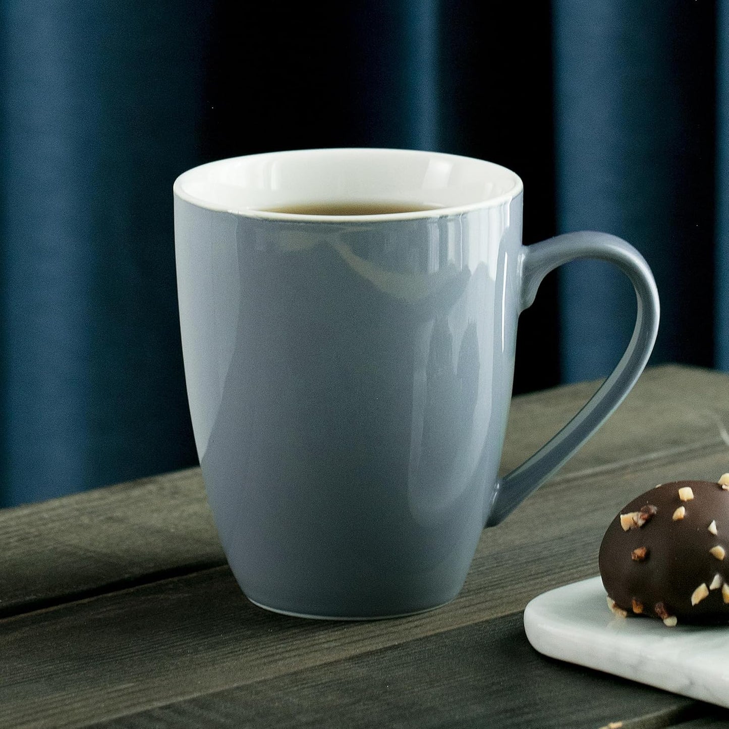 BTaT- Coffee Mugs, Set of 4, 16oz, Fine Bone China Porcelain, Navy Blue Coffee Mugs for Coffee Mug Set