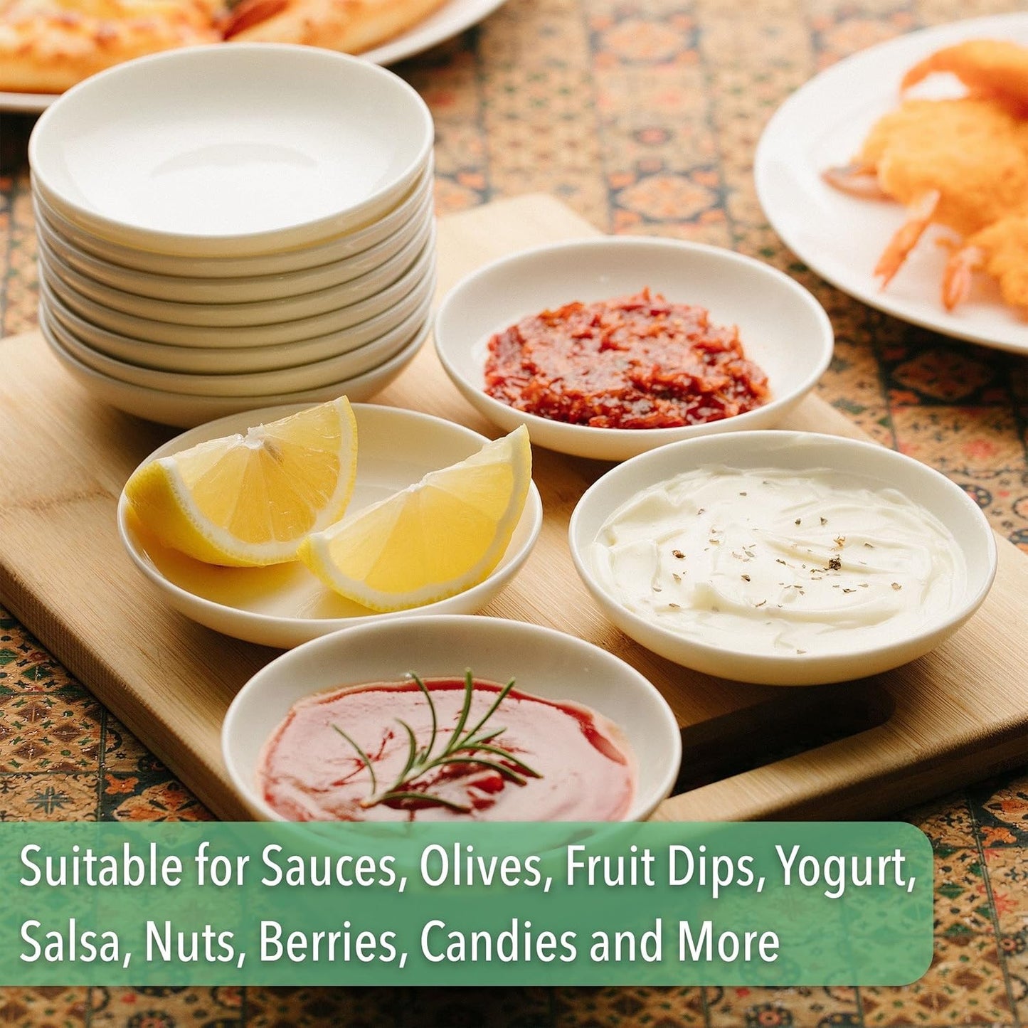 BTaT- Ceramic Dip Bowls, 3 Oz, Set of 12, White Dipping Bowls, Small Bowls