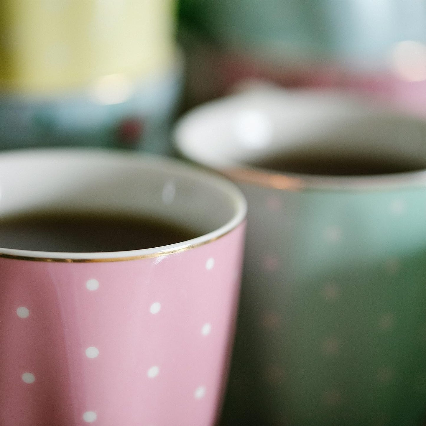 BTaT- Royal Coffee Mugs, 12 oz, Set of 8, Floral Mugs, Porcelain Bone China, Tea Mug