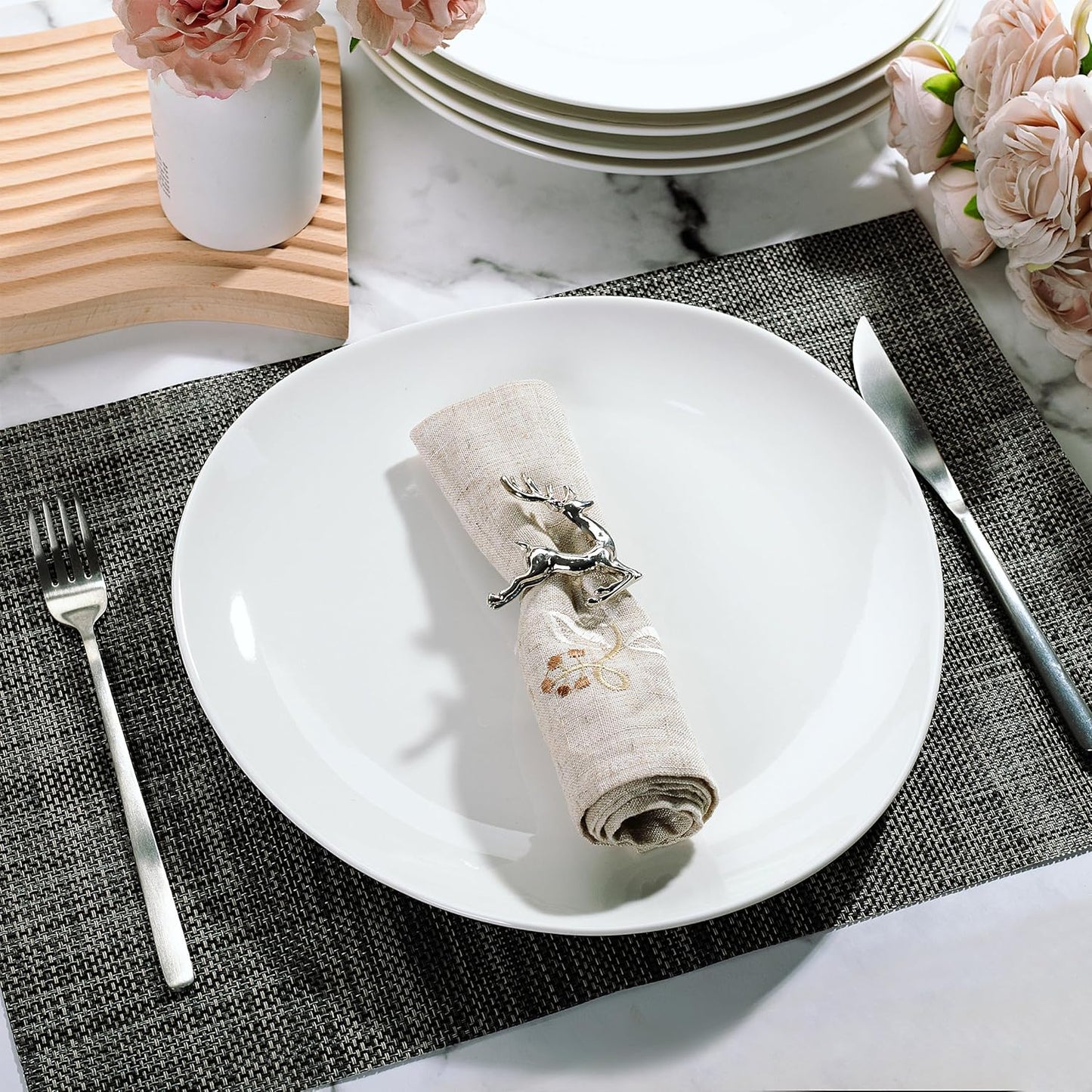 BTaT- White Porcelain Dinner Plates, Set of 6, 11 Inch, White Dishes