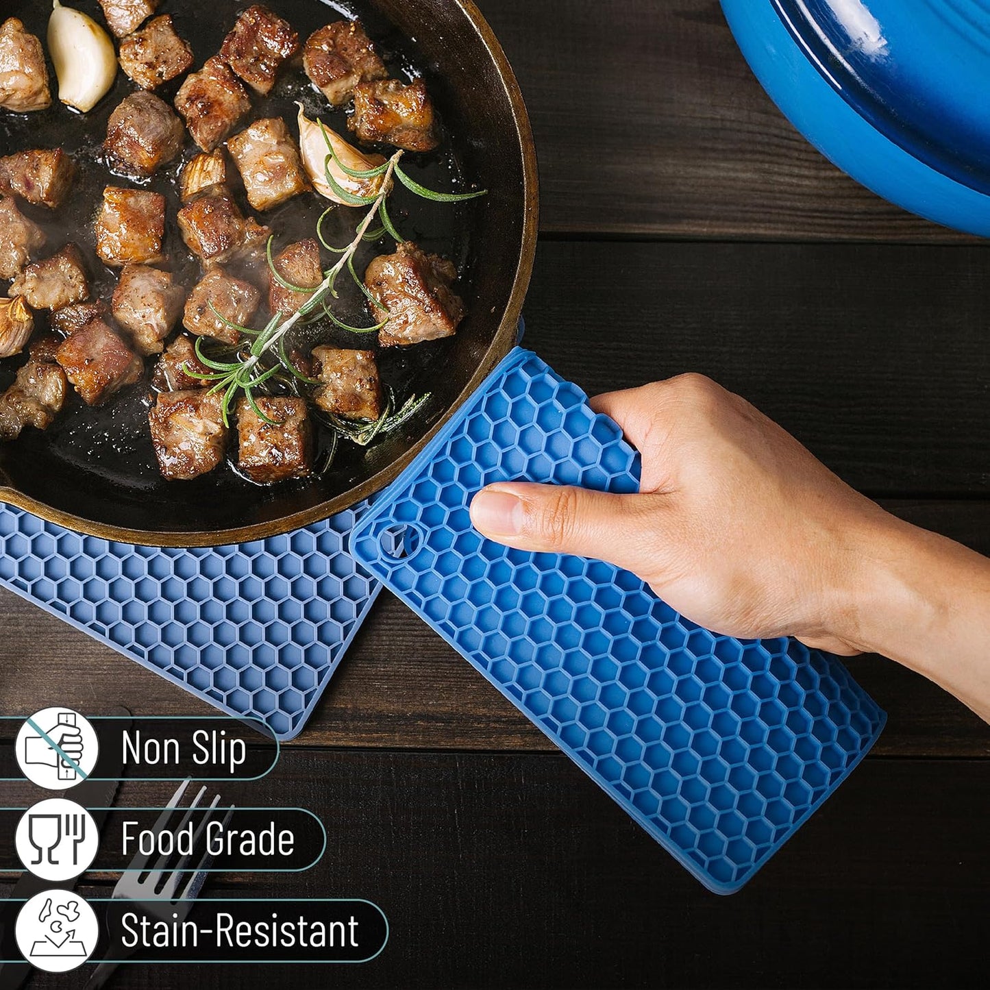 BTaT- Silicone Trivet Mats, 2 Pack, Green Silicone Trivet