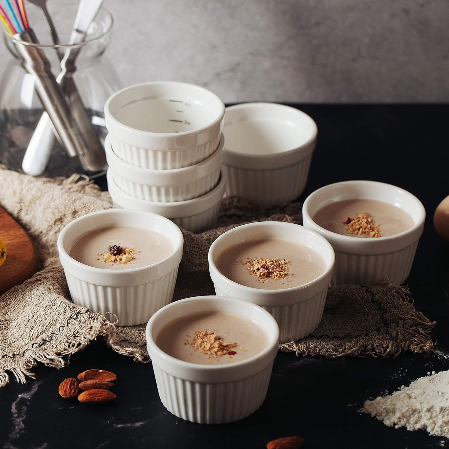BTaT- Ramekins, 4 oz, Set of 8, Creme Brulee Ramekins, Ramekins 4 oz