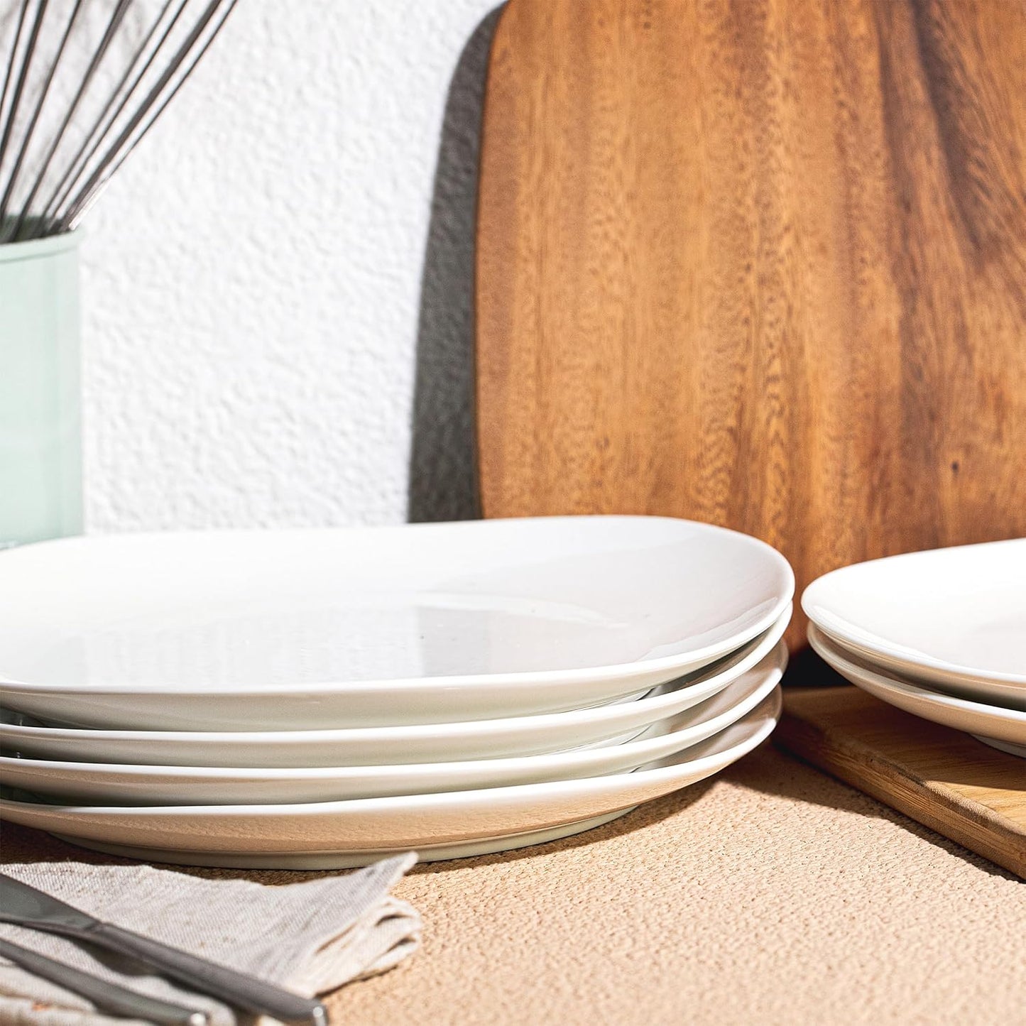 BTaT- White Porcelain Dinner Plates, Set of 6, 11 Inch, White Dishes