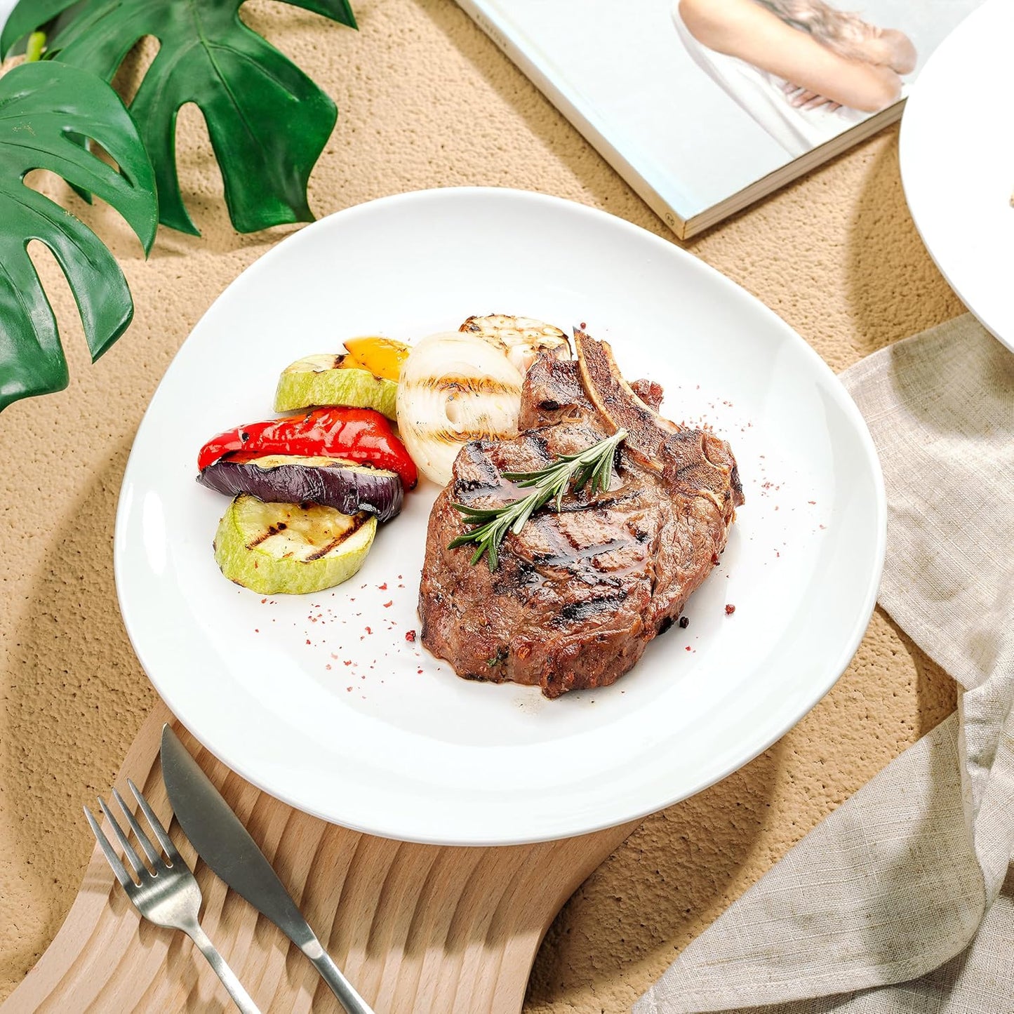 BTaT- White Porcelain Dinner Plates, Set of 6, 11 Inch, White Dishes