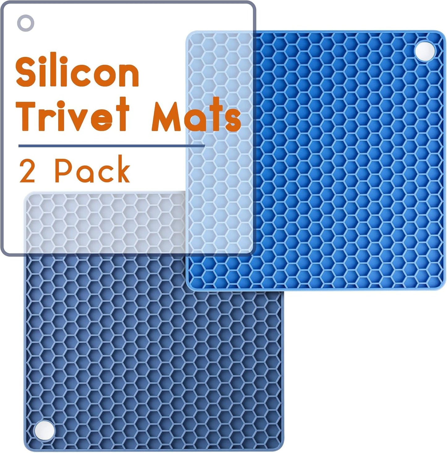 BTaT- Silicone Trivet Mats, 2 Pack, Silicone Trivet, Silicone Hot Pads for Kitchen