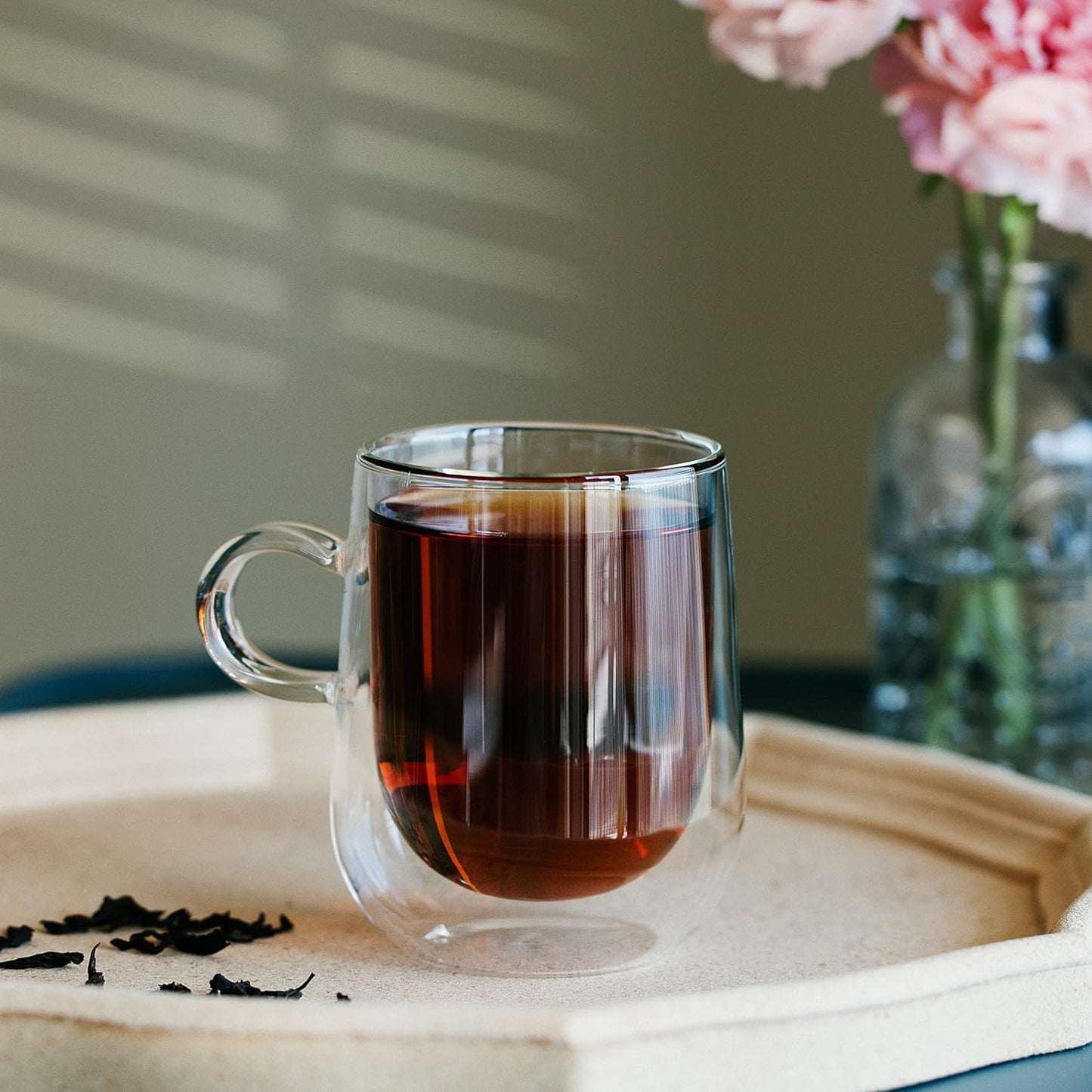 BTaT- Double Wall Glass Coffee Mugs, 8 oz (240ml), Set of 4, Double Glass Coffee Cups