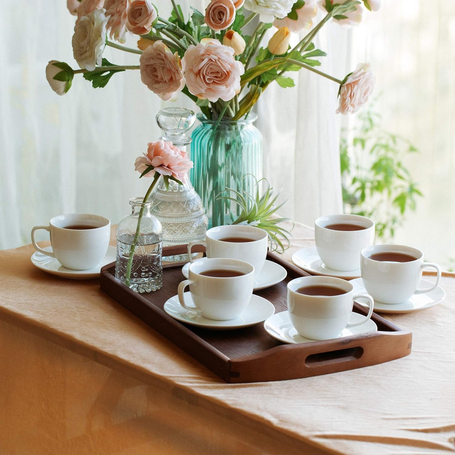 BTaT- Tea Cups, Tea Cups and Saucers Set of 6, 7oz