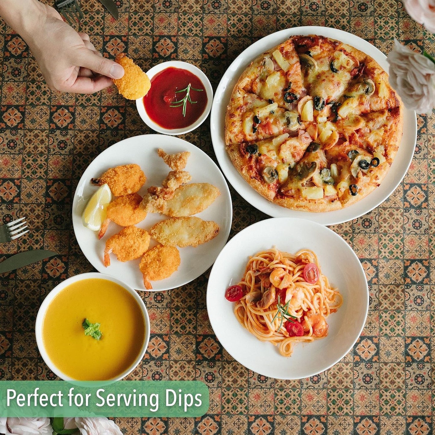 BTaT- Ceramic Dip Bowls, 3 Oz, Set of 12, White Dipping Bowls, Small Bowls