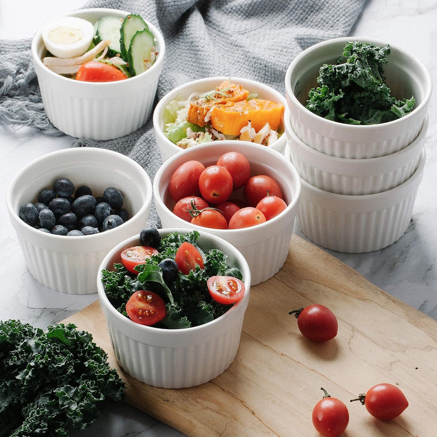 BTaT- Ramekins, 8 oz, Set of 8, Ramekins for Baking, Ramekin with Measurement Markings