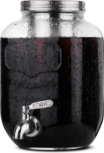 BTaT- Cold Brew Coffee Maker, 1 Gallon Mason Jars Drink Dispenser