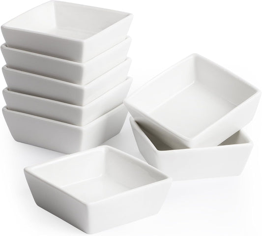 BTaT- Ramekins, Square, 4 oz, Set of 8, Oven Safe Ramekins, Creme Brulee Ramekins