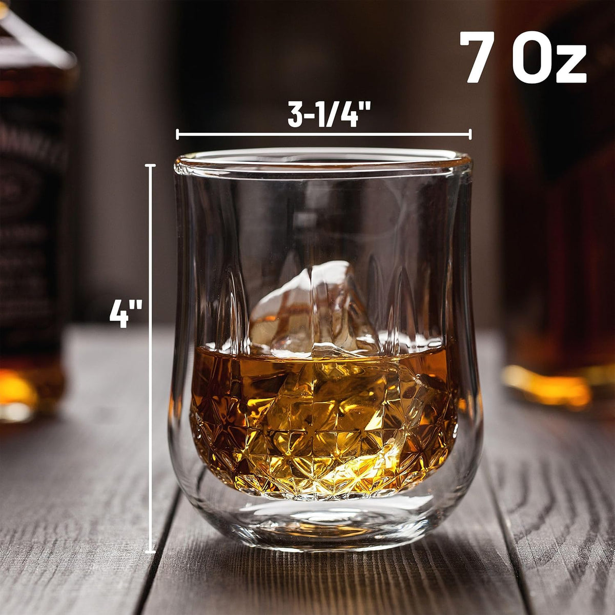BTaT- Whiskey Glasses, Double Wall Glasses, Set of 4, Bourbon Glasses – Brew to a Tea
