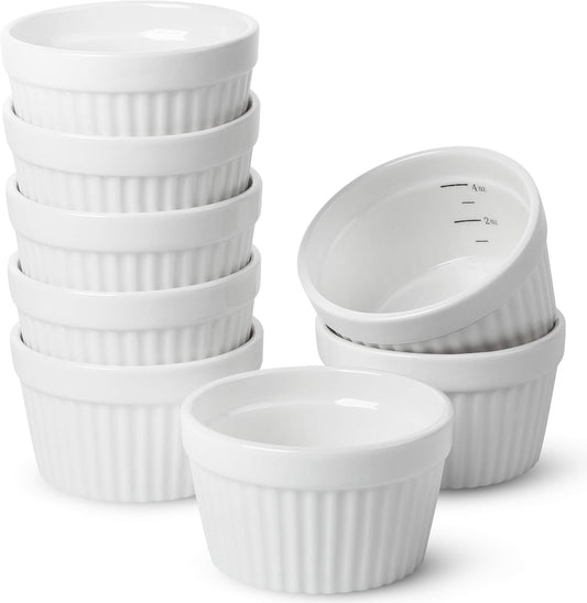 BTaT- Ramekins, 4 oz, Set of 8, Creme Brulee Ramekins, Ramekins 4 oz