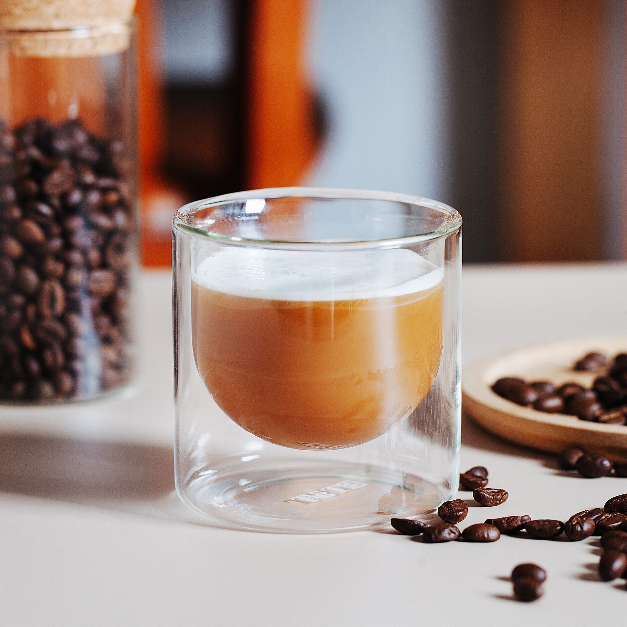 Glass Espresso Cups - Double Wall Insulated Coffee Mugs -  Designed in USA - Set of 2, 5 oz - For Cappuccino, Latte, Tea, Shots -  Borosilicate Glassware - Dishwasher, Microwave Safe - Premium Gift Box:  Liquor Decanters