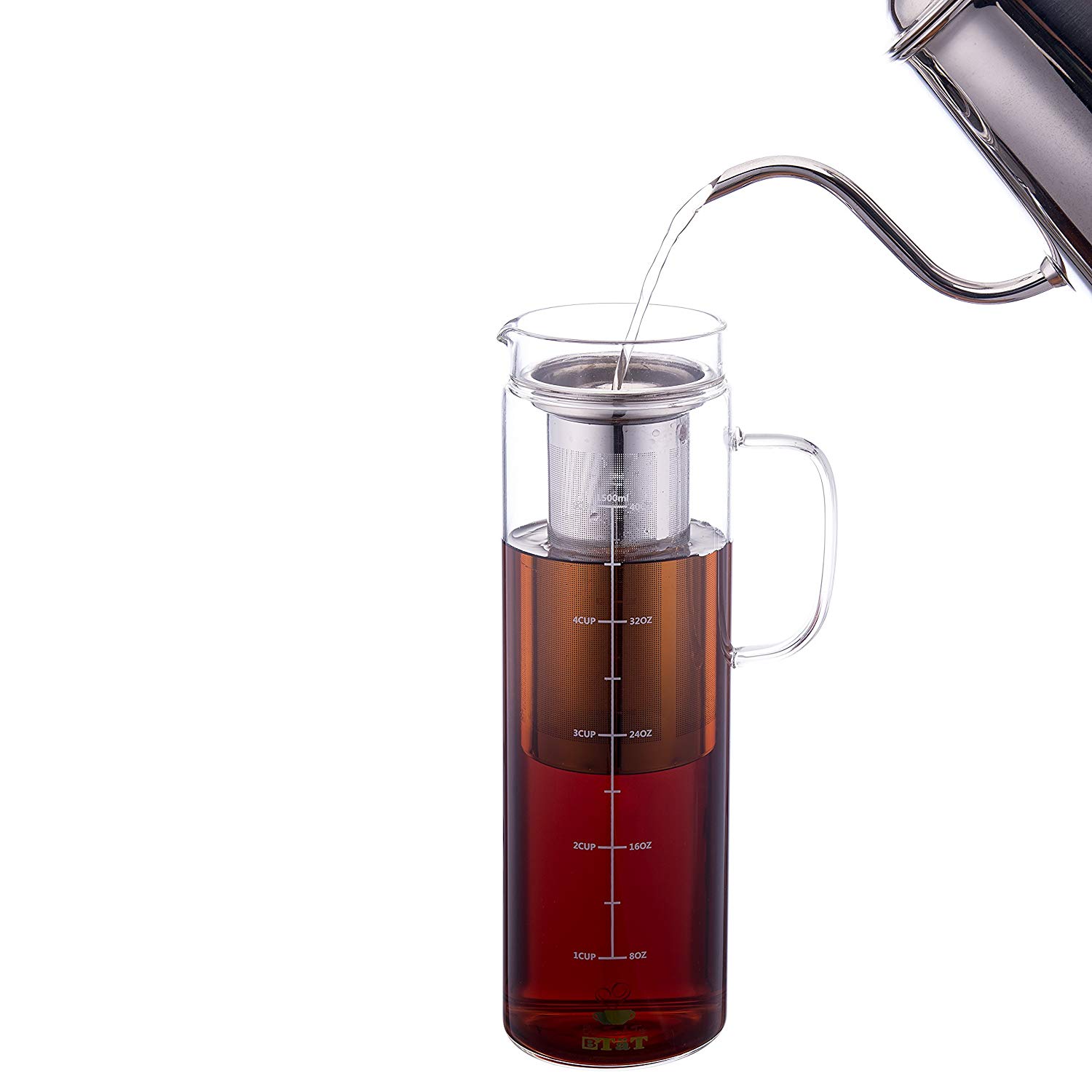 BTaT- Cold Brew Coffee Maker, 1 Quart,32 oz Iced Coffee Maker, Iced Tea  Maker, Airtight Cold Brew Pitcher, Coffee Accessories, Cold Brew System,  Cold