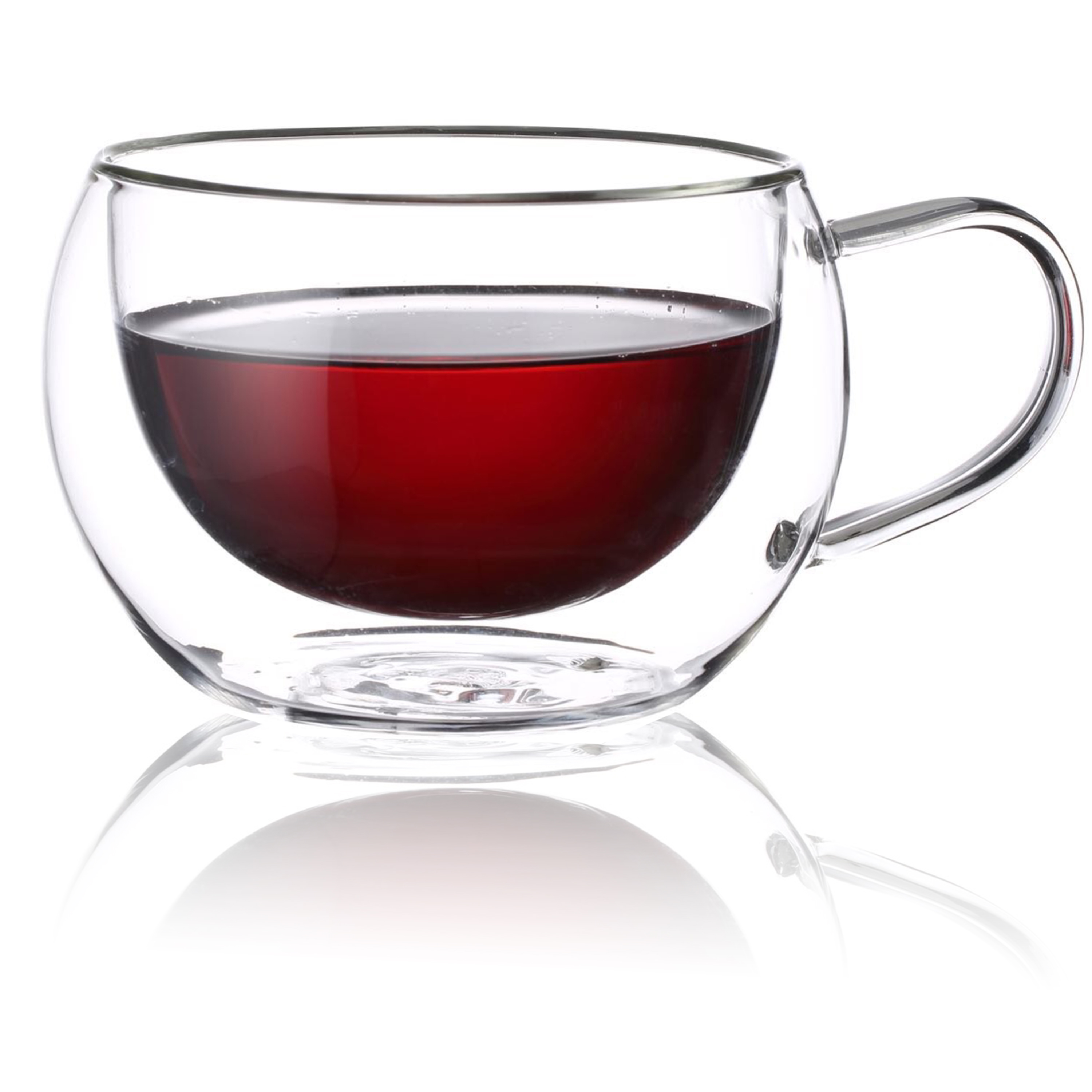 red glass tea cups