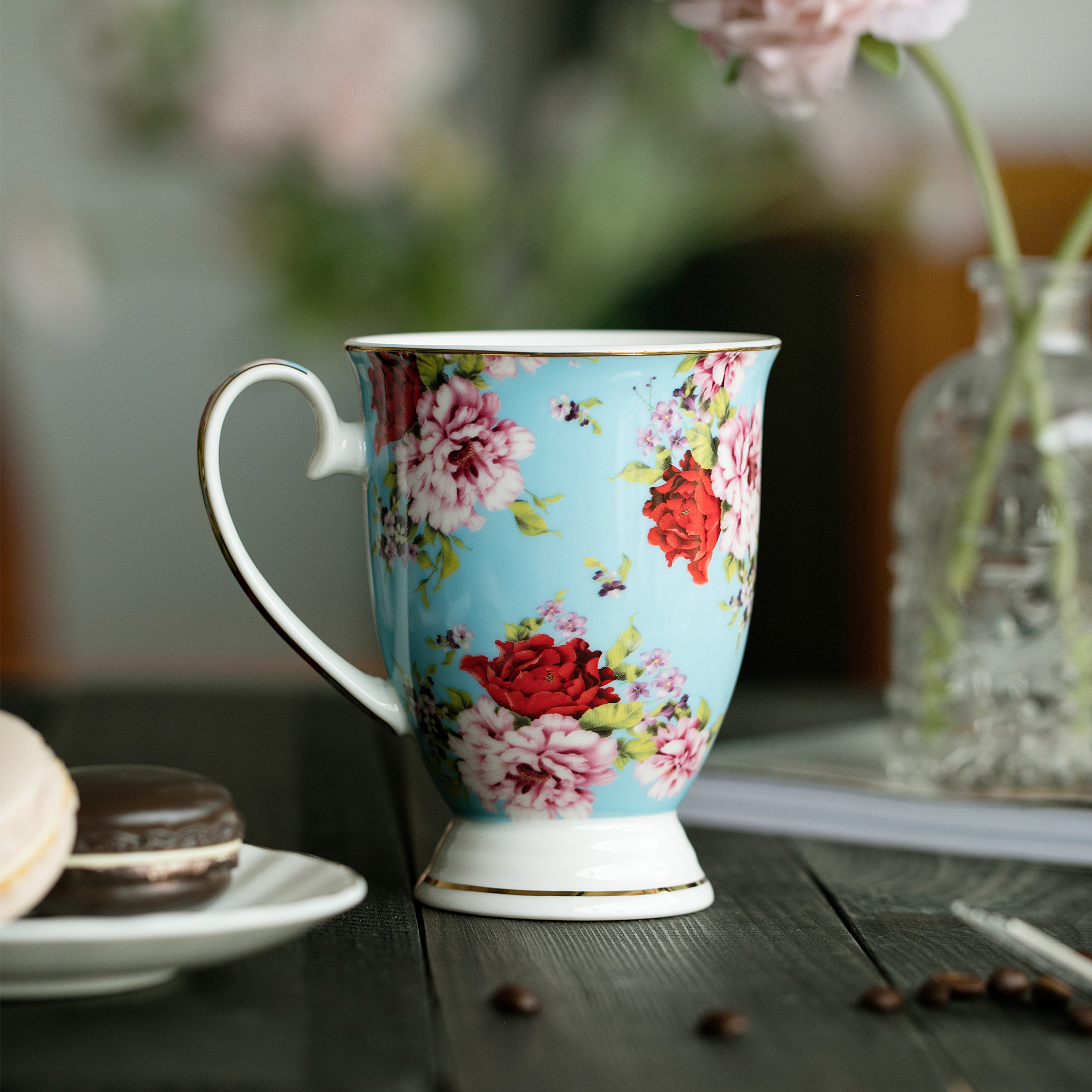 BTaT- Coffee Mugs, 12 oz, Set of 6, Floral Mugs, Porcelain Bone China, Tea  Mug, Coffee Cups, Coffee …See more BTaT- Coffee Mugs, 12 oz, Set of 6